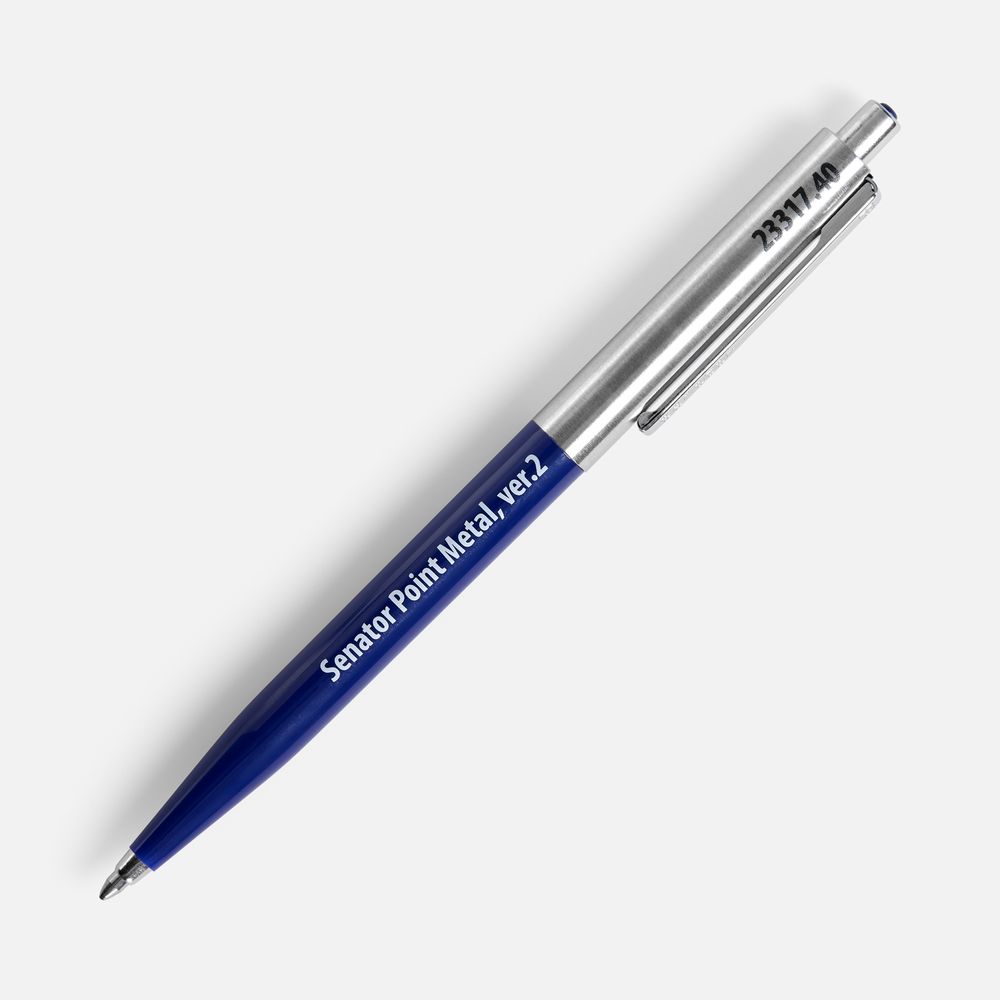 Ручка шариковая Senator Point Metal, ver.2, темно-синяя — фотография товара 6 из 6