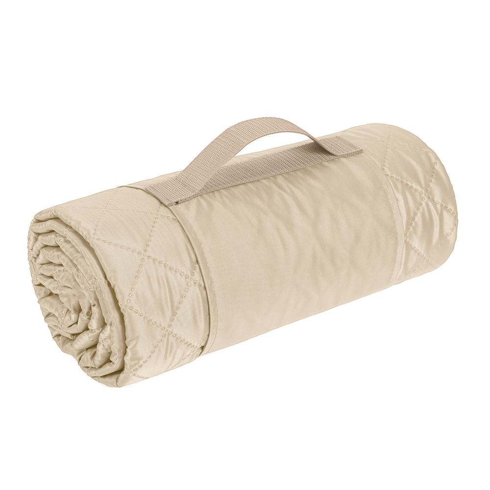 Плед для пикника Comfy, бежевый — флис, плотность 220 г/м²; полиэстер